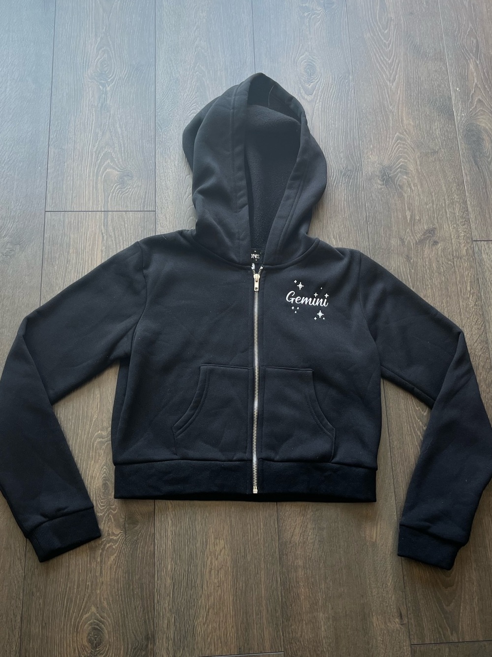 Horoscopez 'Gemini' Cropped Zip Up Hoodie